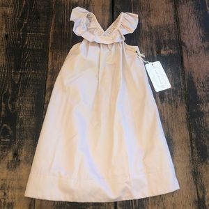 Sweet Cottontail blush girls Cross back dress